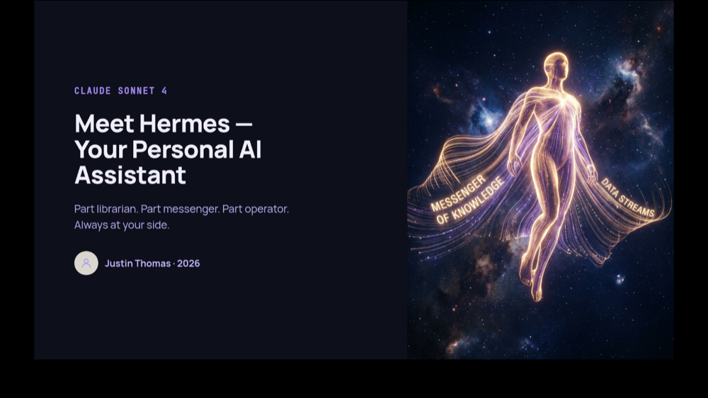 Agent-built deck — Meet Hermes title slide