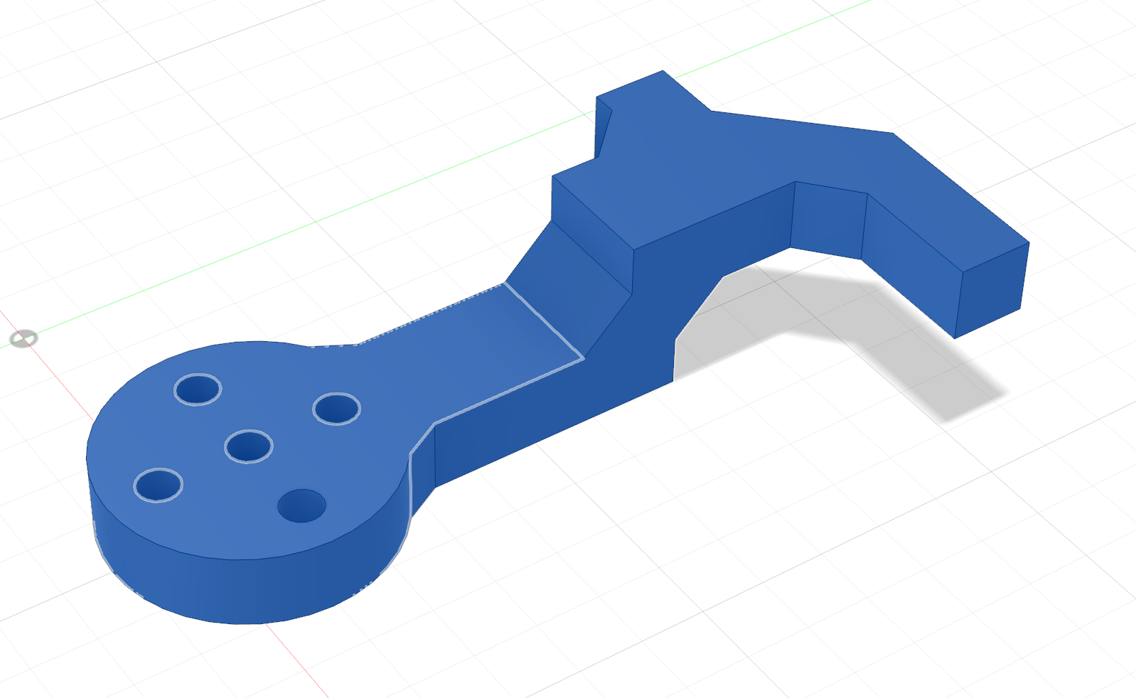 Trigger arm v2 — thicker, curved, re-oriented print