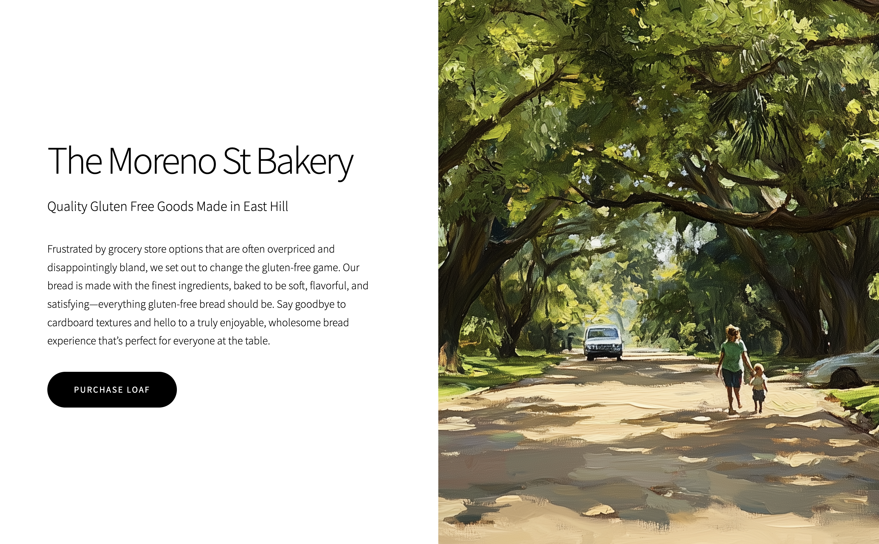 Moreno Street Bakery — a small business website built and managed with Westcot's AI tools