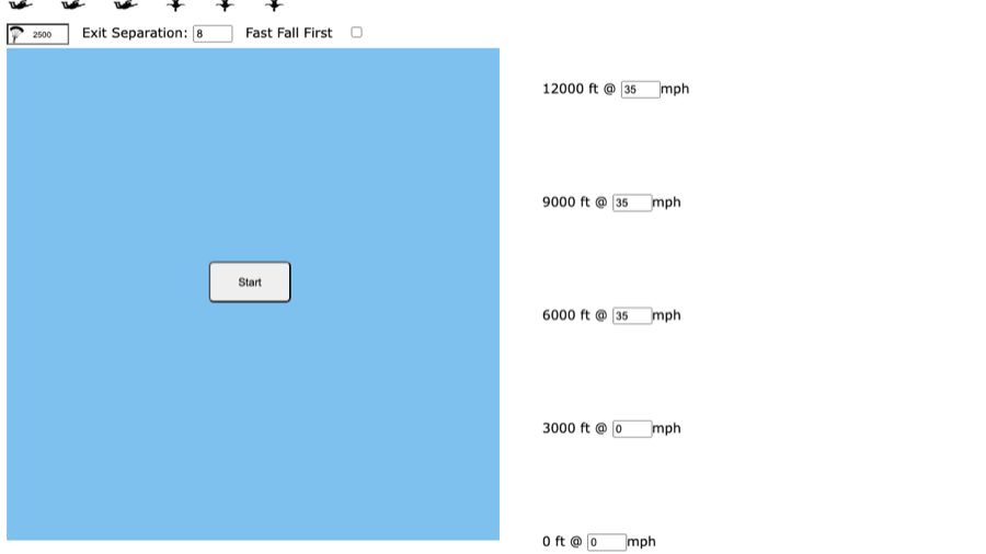Freefall drift skydiving simulator