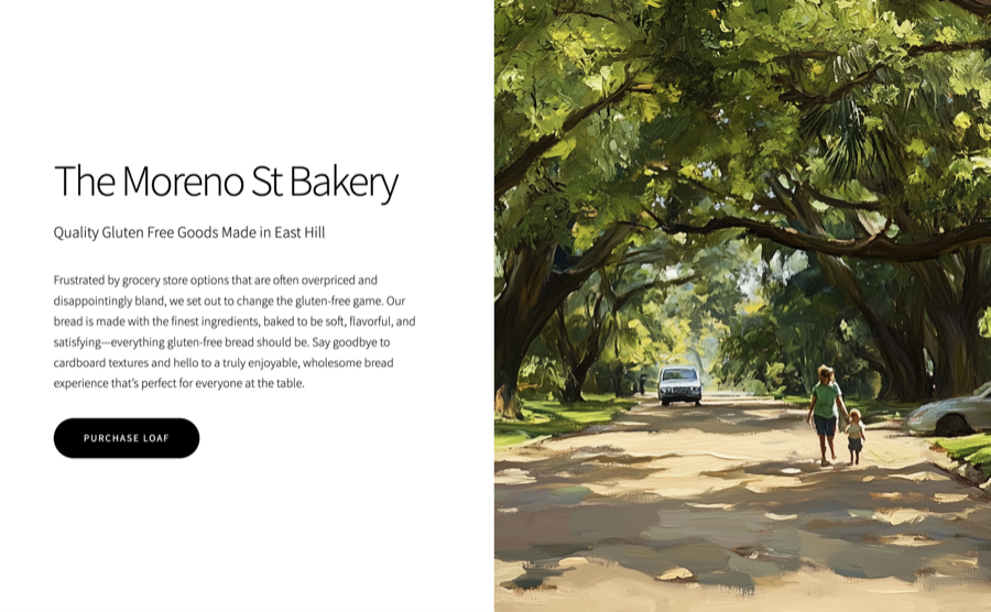 Moreno St Bakery storefront